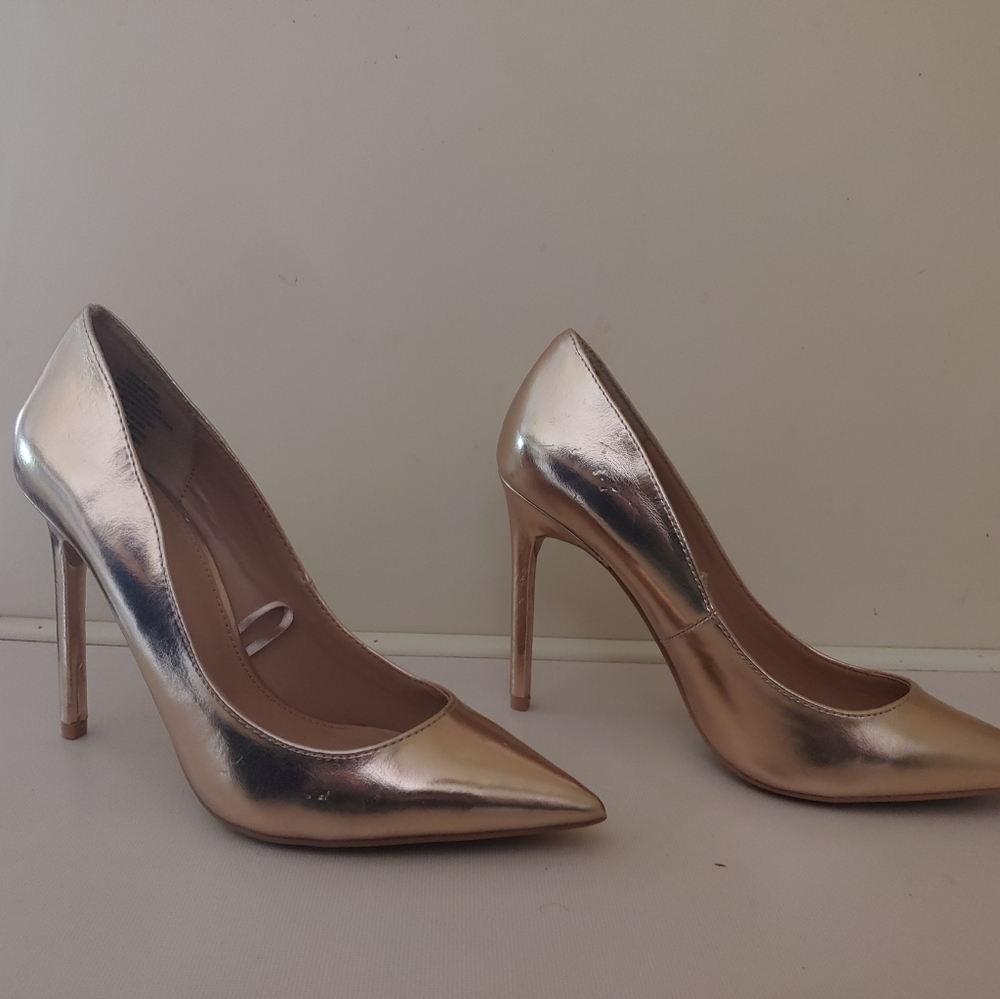 Shiny Rose Pink Heels